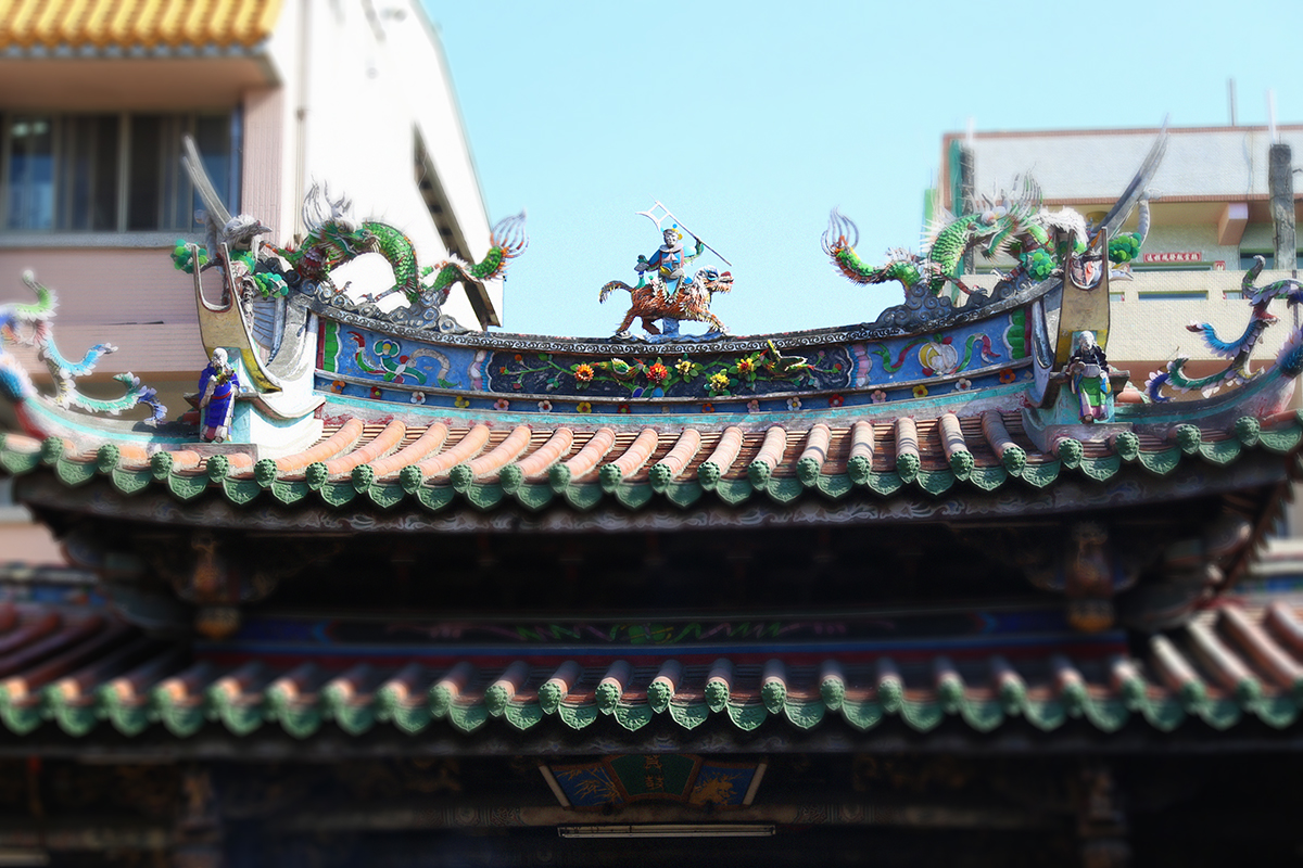 丹墀旁過廊-暮鼓上方剪黏 - 鹿港天后宮